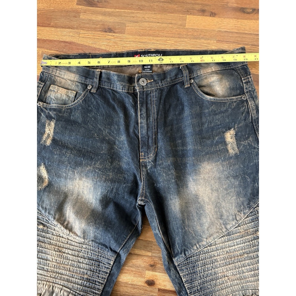 Vintage Southpole 90's Y2K Baggy Jeans Size 40 X 32 Distressed Skater Punk Denim - Picture 5 of 16